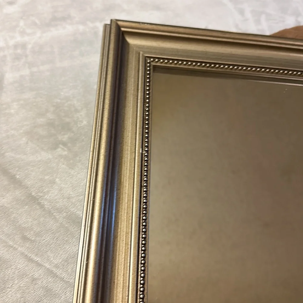 Mirror Molded Ornate Framed Beaded Edge-Antique Gold Color Wall/Vanity Mirror